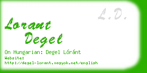 lorant degel business card